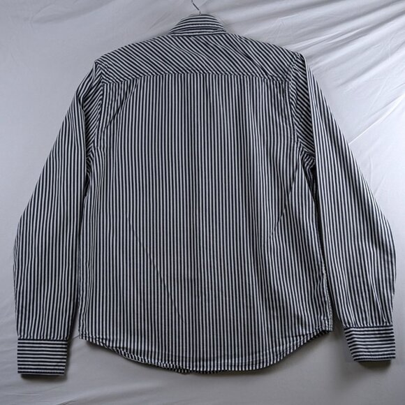 Levis White Blue Striped Button-Down Shirt Small Mens Long Sleeve Casual Pocket - Picture 2 of 12